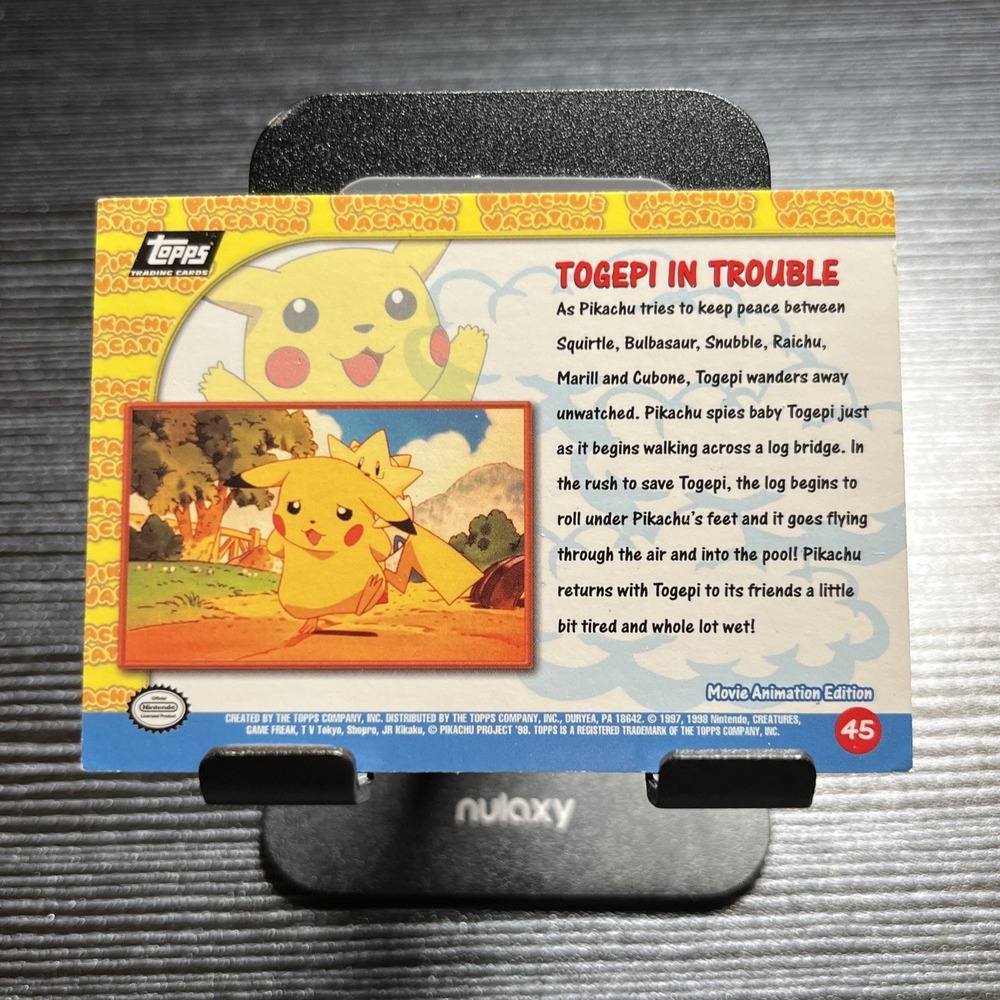 1999 Topps Pokemon Pikachus Vacation Togepi in Trouble #45 - Picture 4 of 4
